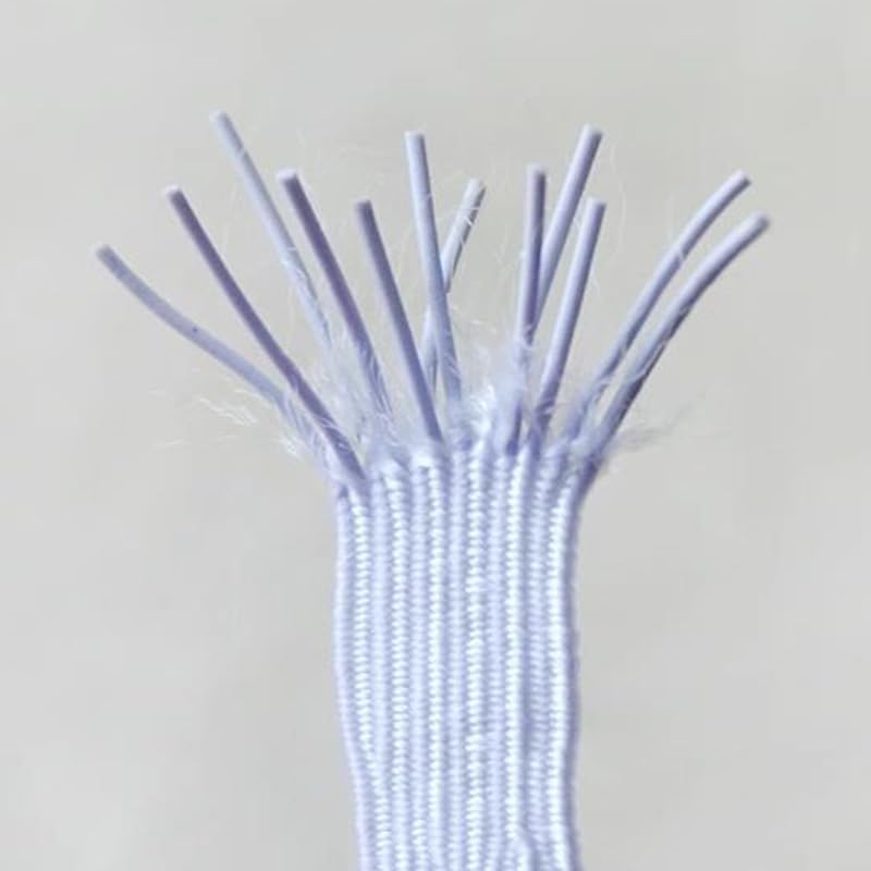 MJMP 1/4" 70 Yard Baraded Elastic Cord/Elastic Band/Elastic Rope/Heavy Stretch Knit Elastic Spool/Bedspread Band (White, 70 Yard) - Image 2
